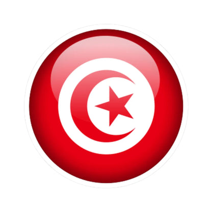 Flag orb Tunisia (Tunisia) STICKER Vinyl Kiss-Cut Decal 3 Inch White - The Sticker Space