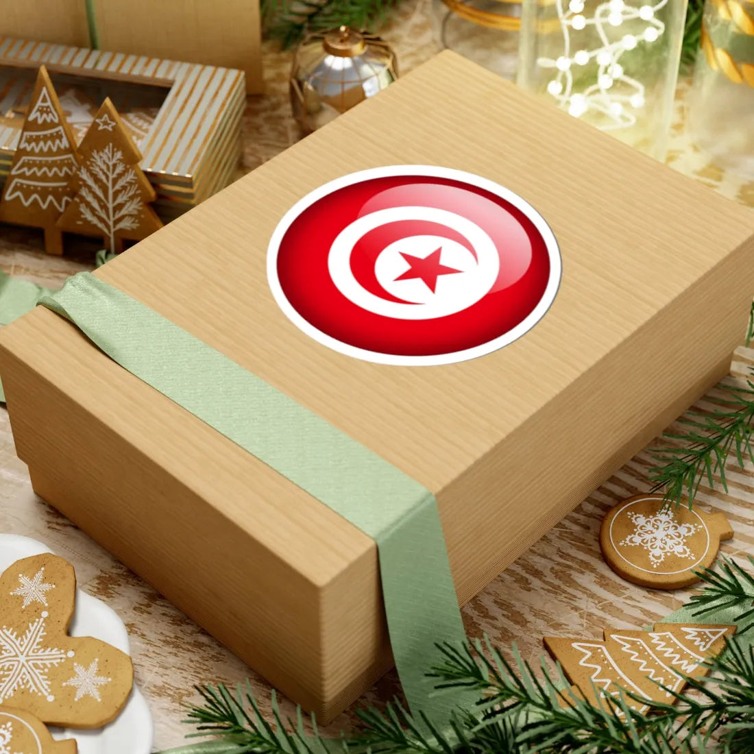 Flag orb Tunisia (Tunisia) STICKER Vinyl Kiss-Cut Decal - The Sticker Space