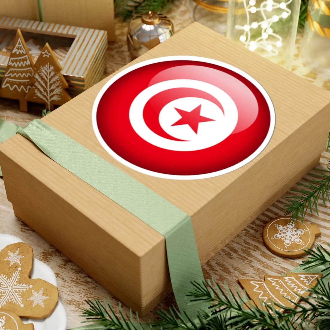 Flag orb Tunisia (Tunisia) STICKER Vinyl Kiss-Cut Decal - The Sticker Space