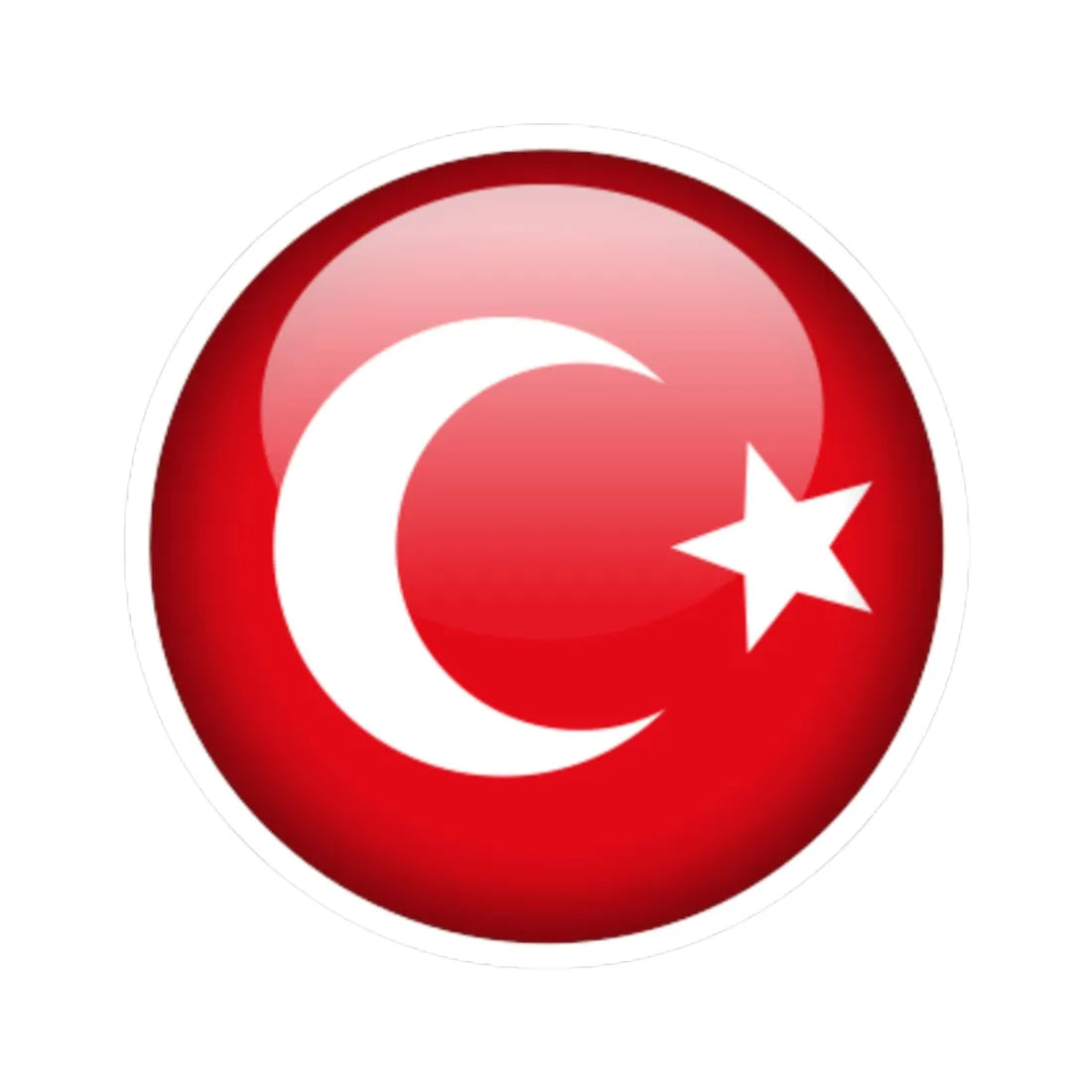 Flag orb Turkey (Turkey) STICKER Vinyl Kiss-Cut Decal 3 Inch White - The Sticker Space
