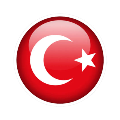 Flag orb Turkey (Turkey) STICKER Vinyl Kiss-Cut Decal 6 Inch White - The Sticker Space