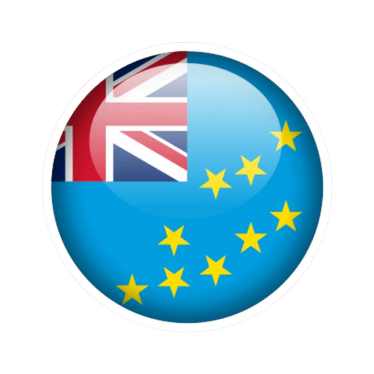Flag orb Tuvalu (Tuvalu) STICKER Vinyl Kiss-Cut Decal 2 Inch White - The Sticker Space