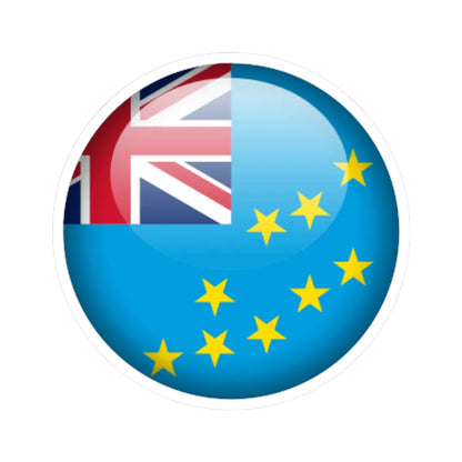 Flag orb Tuvalu (Tuvalu) STICKER Vinyl Kiss-Cut Decal 4 Inch White - The Sticker Space