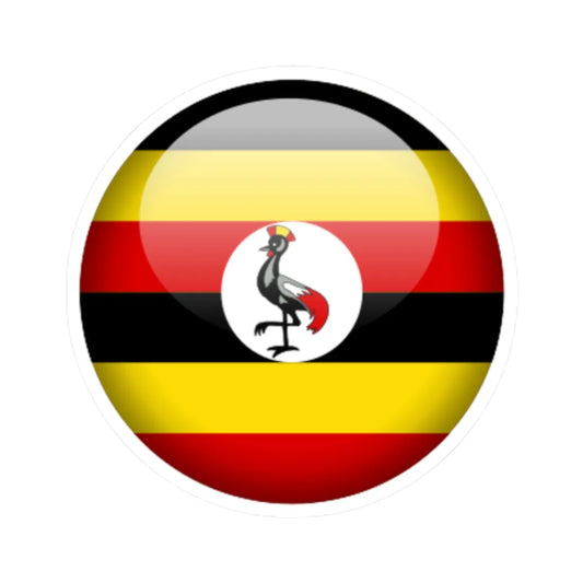 Flag orb Uganda (Uganda) STICKER Vinyl Kiss-Cut Decal 2 Inch White - The Sticker Space