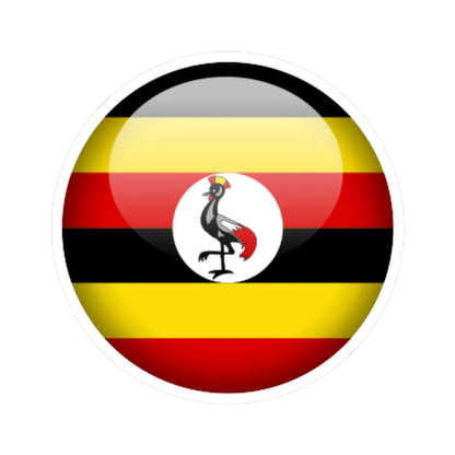 Flag orb Uganda (Uganda) STICKER Vinyl Kiss-Cut Decal 6 Inch White - The Sticker Space