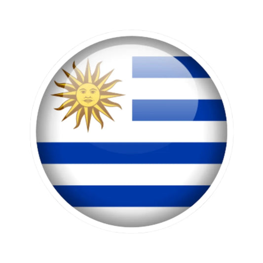 Flag orb Uruguay (Uruguay) STICKER Vinyl Kiss-Cut Decal 2 Inch White - The Sticker Space