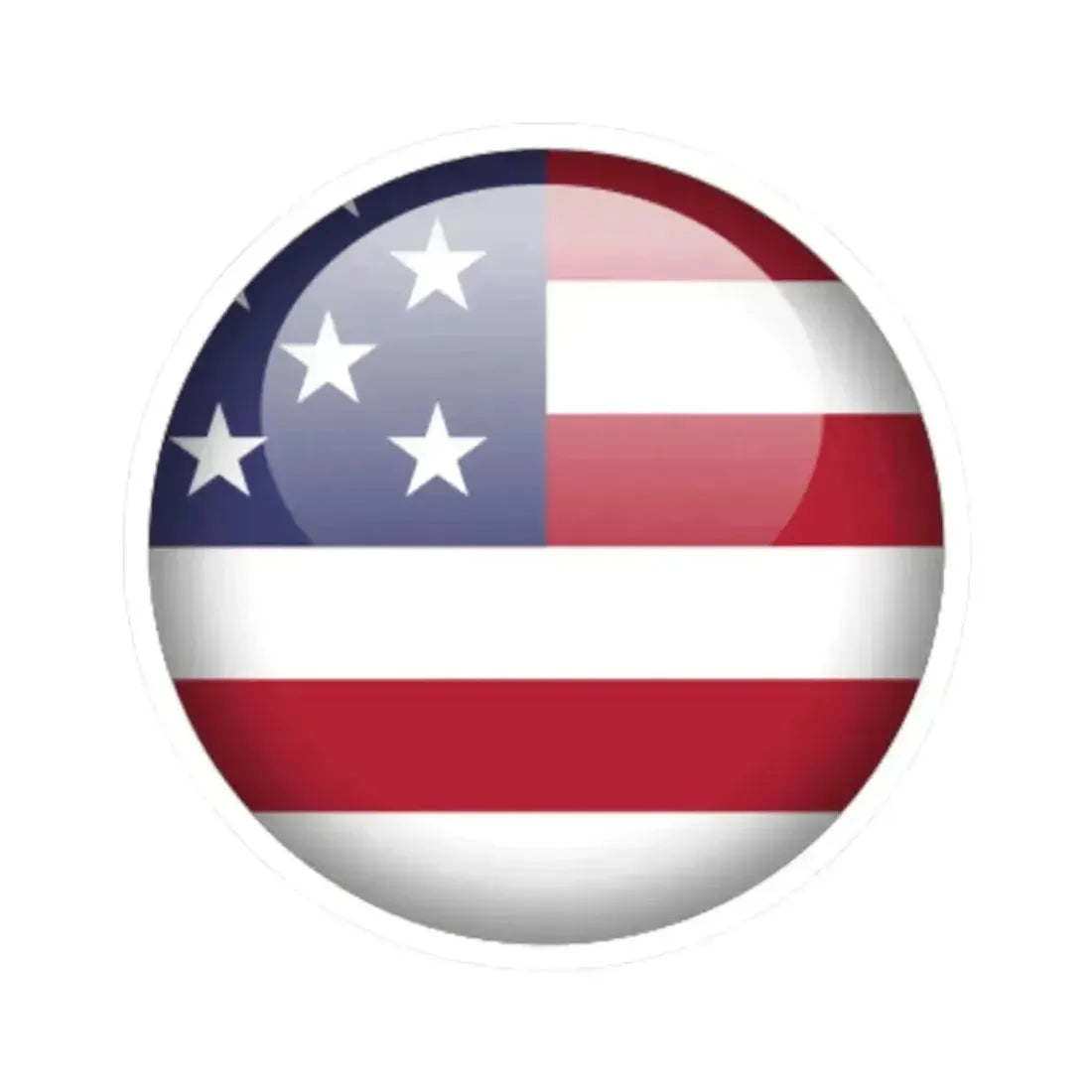Flag orb USA (United States) STICKER Vinyl Kiss-Cut Decal 3 Inch White - The Sticker Space