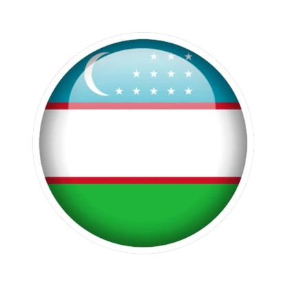 Flag orb Uzbekistan (Uzbekistan) STICKER Vinyl Kiss-Cut Decal 4 Inch White - The Sticker Space