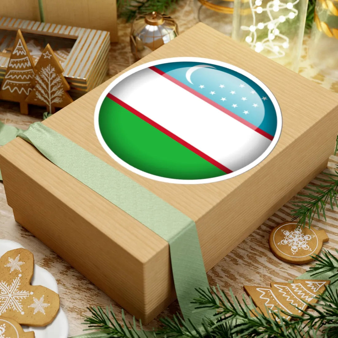 Flag orb Uzbekistan (Uzbekistan) STICKER Vinyl Kiss-Cut Decal - The Sticker Space