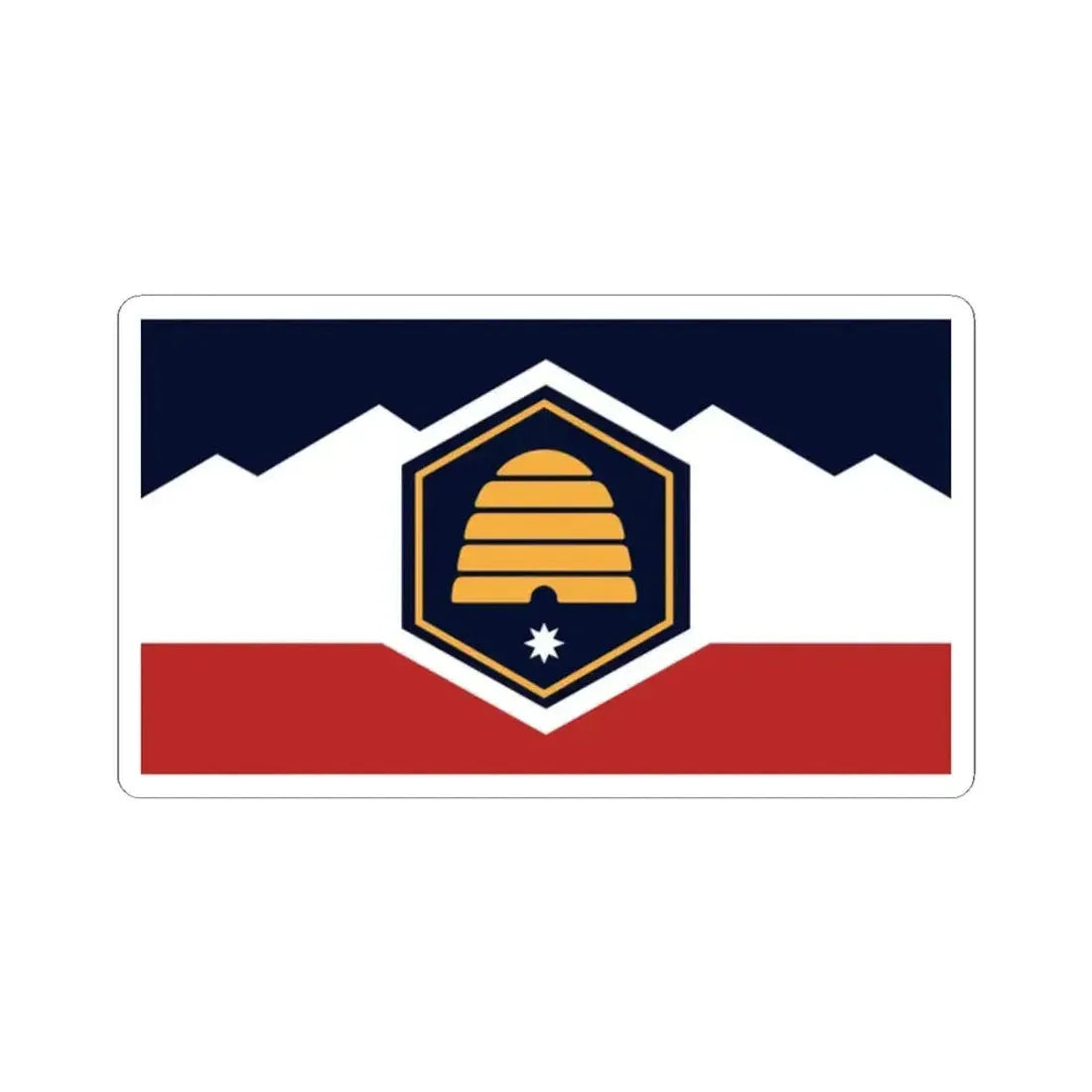 Flag proposed by the Utah State Flag Task Force (United States) STICKER Vinyl Kiss-Cut Decal 2 Inch White - The Sticker Space