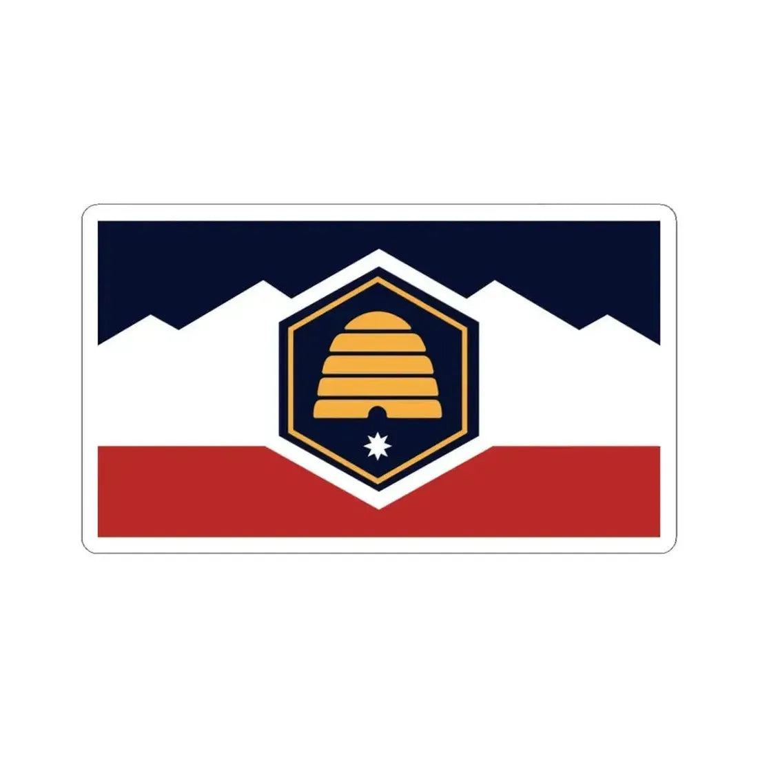 Flag proposed by the Utah State Flag Task Force (United States) STICKER Vinyl Kiss-Cut Decal 3 Inch White - The Sticker Space