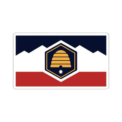 Flag proposed by the Utah State Flag Task Force (United States) STICKER Vinyl Kiss-Cut Decal 3 Inch White - The Sticker Space