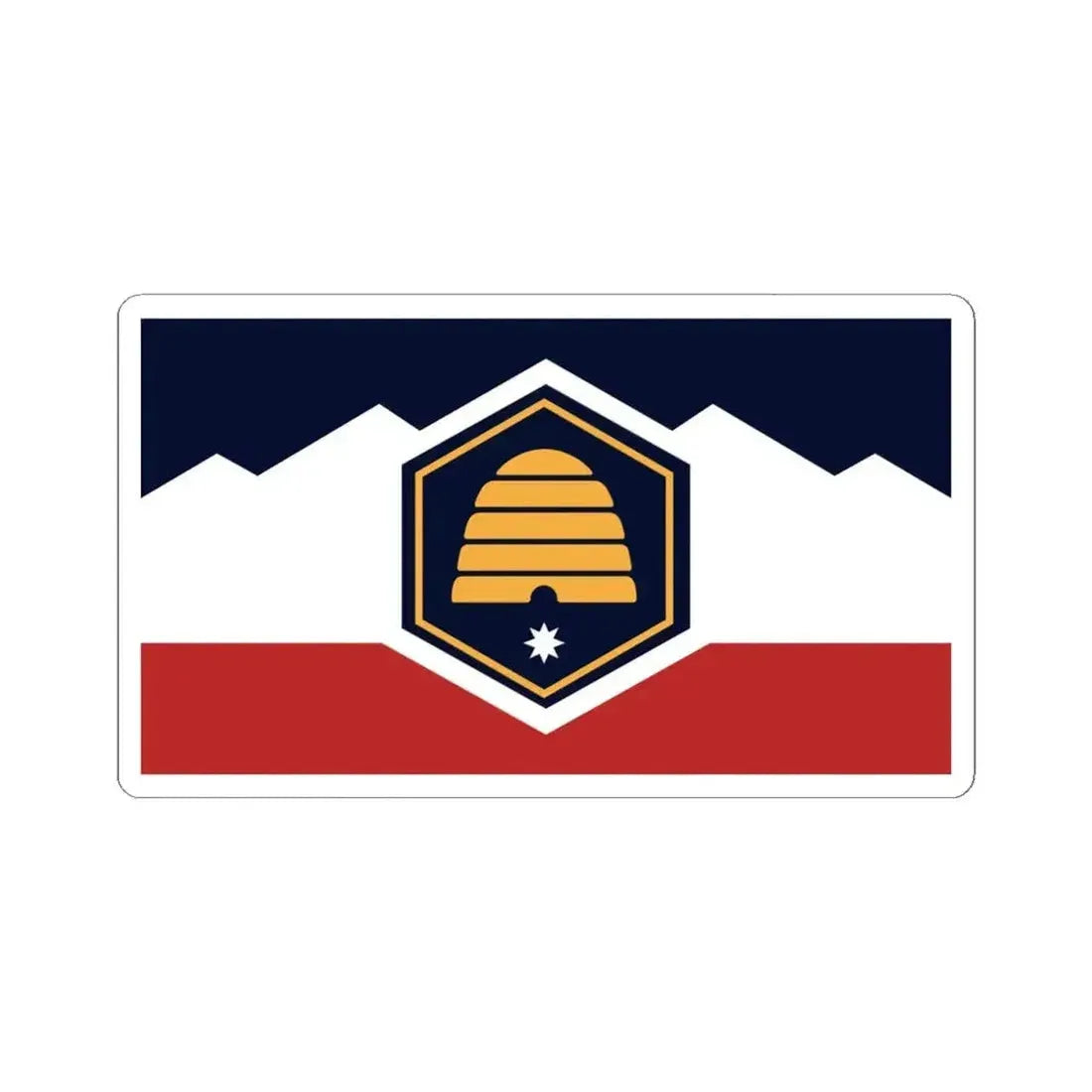 Flag proposed by the Utah State Flag Task Force (United States) STICKER Vinyl Kiss-Cut Decal 4 Inch White - The Sticker Space