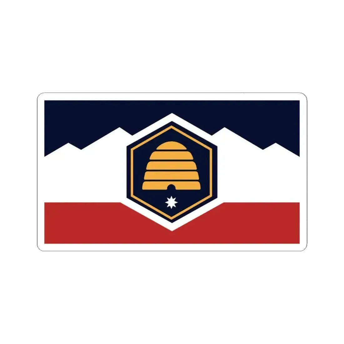 Flag proposed by the Utah State Flag Task Force (United States) STICKER Vinyl Kiss-Cut Decal 6 Inch White - The Sticker Space