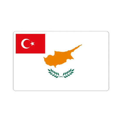 Flag proposed for the Turkish Republic of Northern Cyprus 1983 (Cyprus) STICKER Vinyl Kiss-Cut Decal 2 Inch White - The Sticker Space