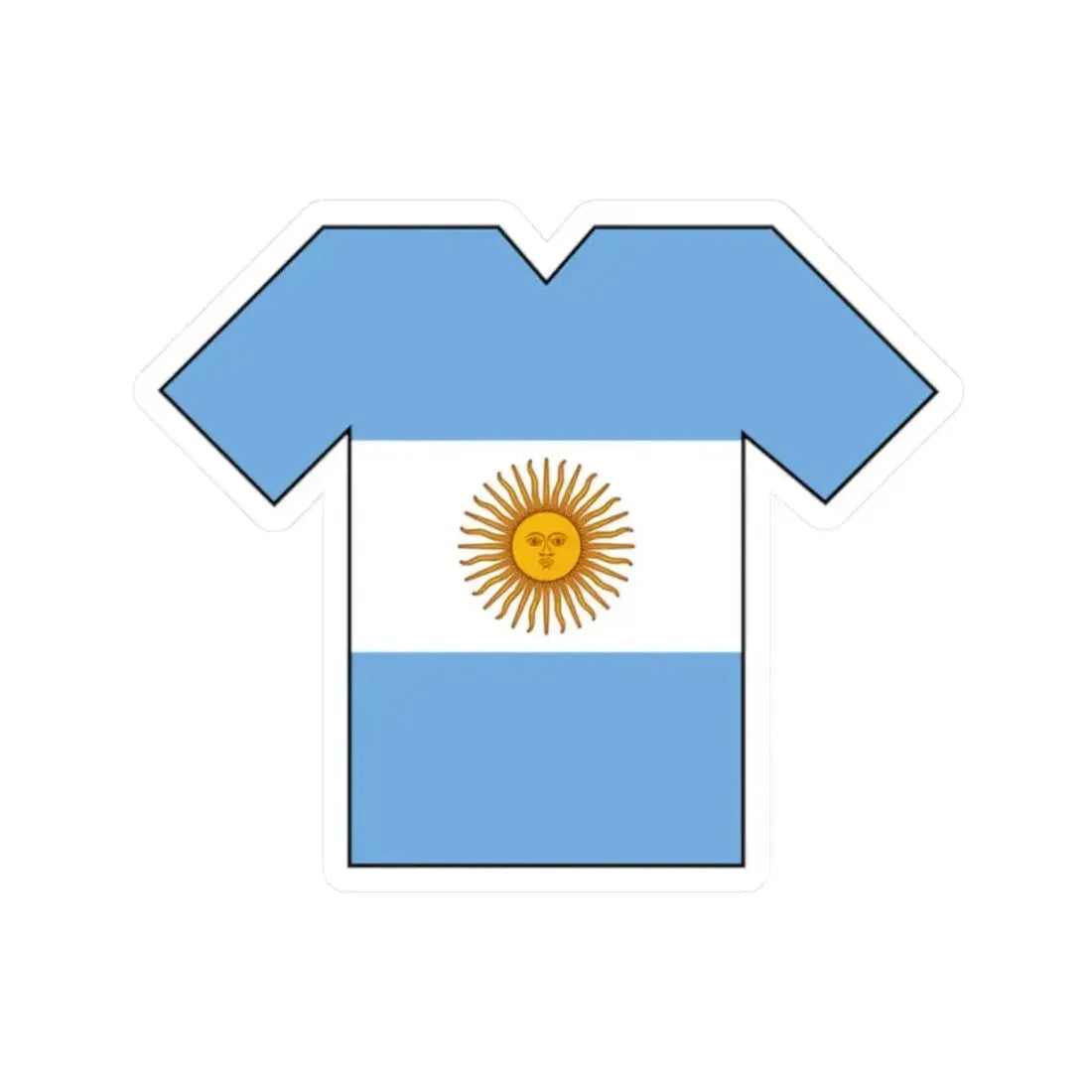 Flag shirt of Argentina (Argentina) STICKER Vinyl Kiss-Cut Decal 2 Inch White - The Sticker Space