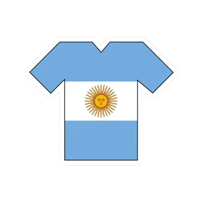 Flag shirt of Argentina (Argentina) STICKER Vinyl Kiss-Cut Decal 2 Inch White - The Sticker Space