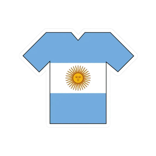 Flag shirt of Argentina (Argentina) STICKER Vinyl Kiss-Cut Decal 2 Inch White - The Sticker Space