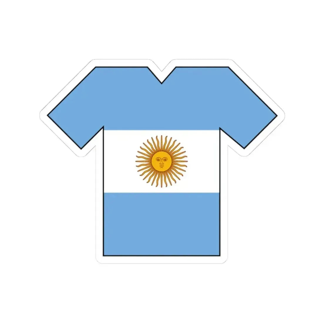 Flag shirt of Argentina (Argentina) STICKER Vinyl Kiss-Cut Decal 3 Inch White - The Sticker Space