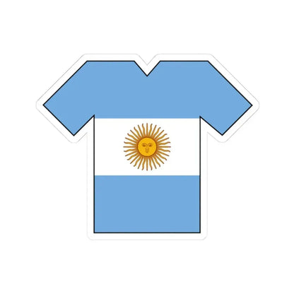 Flag shirt of Argentina (Argentina) STICKER Vinyl Kiss-Cut Decal 3 Inch White - The Sticker Space