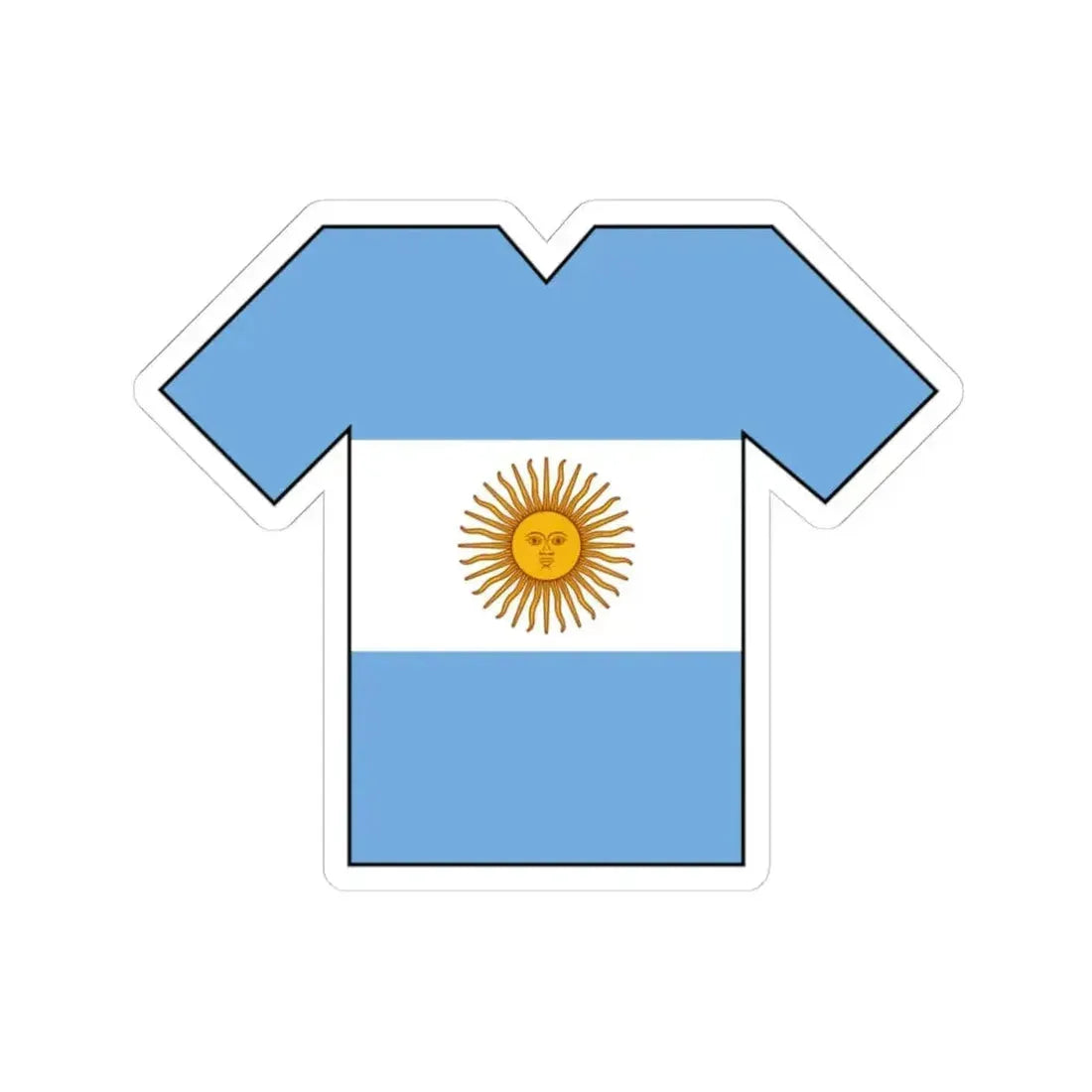 Flag shirt of Argentina (Argentina) STICKER Vinyl Kiss-Cut Decal 4 Inch White - The Sticker Space