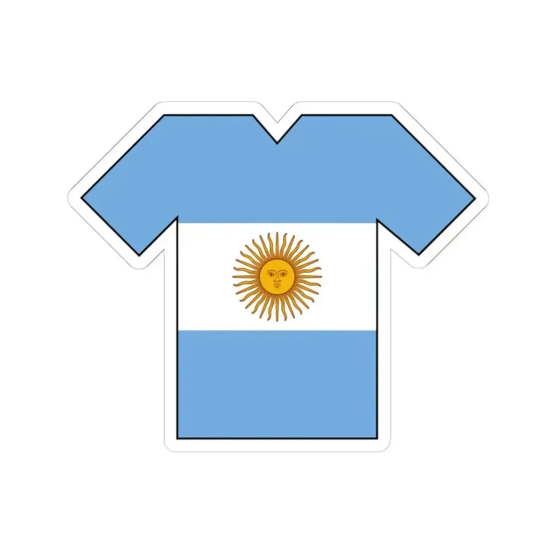Flag shirt of Argentina (Argentina) STICKER Vinyl Kiss-Cut Decal 6 Inch White - The Sticker Space