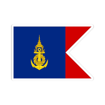 Flag Thai Navy Commander Coastal Station (Thailand) STICKER Vinyl Kiss-Cut Decal 3 Inch White - The Sticker Space