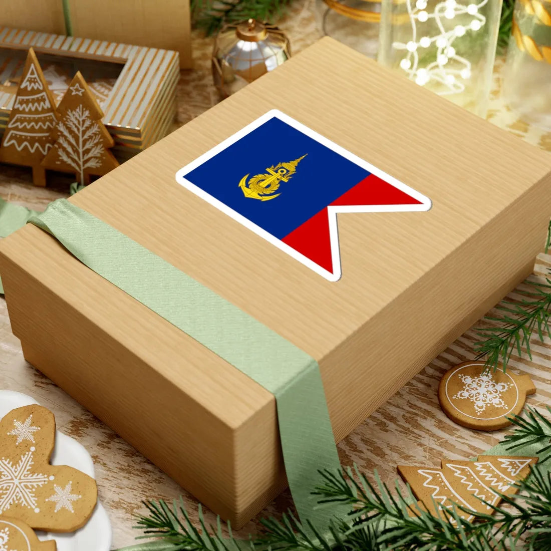 Flag Thai Navy Commander Coastal Station (Thailand) STICKER Vinyl Kiss-Cut Decal - The Sticker Space