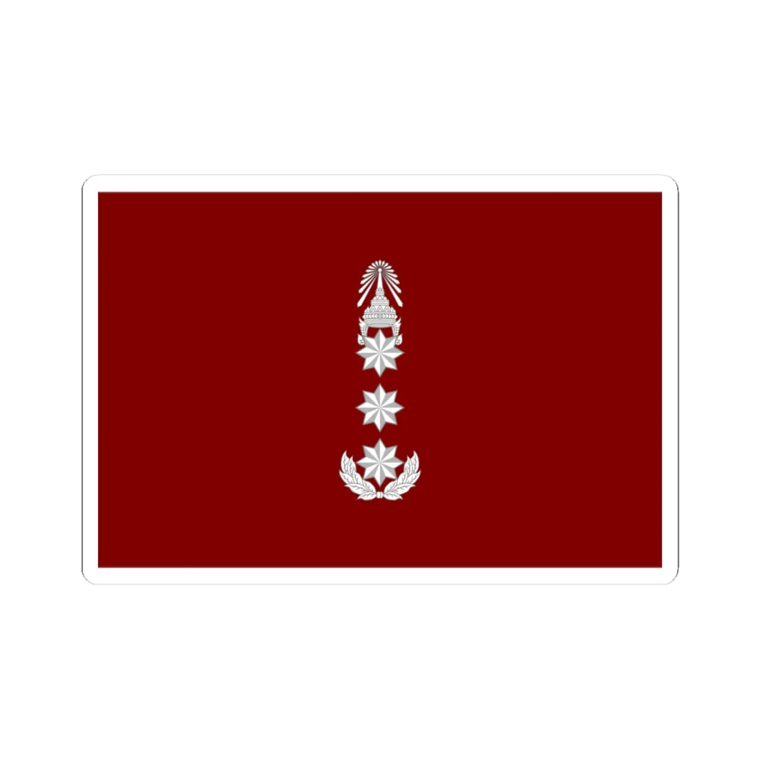 Flag Thai Police Lieutenant General (Thailand) STICKER Vinyl Kiss-Cut Decal 3 Inch White - The Sticker Space