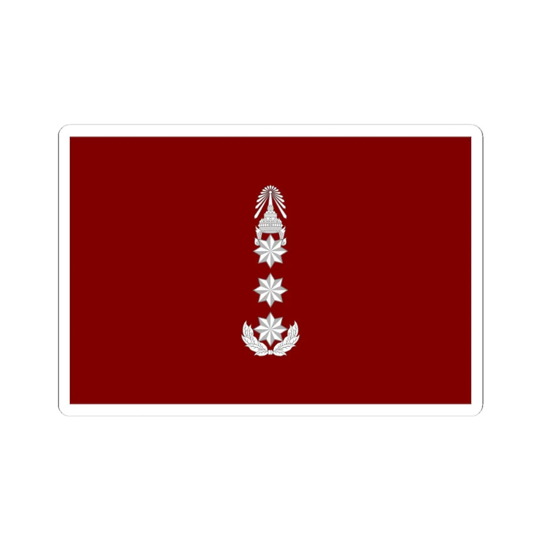 Flag Thai Police Lieutenant General (Thailand) STICKER Vinyl Kiss-Cut Decal 4 Inch White - The Sticker Space