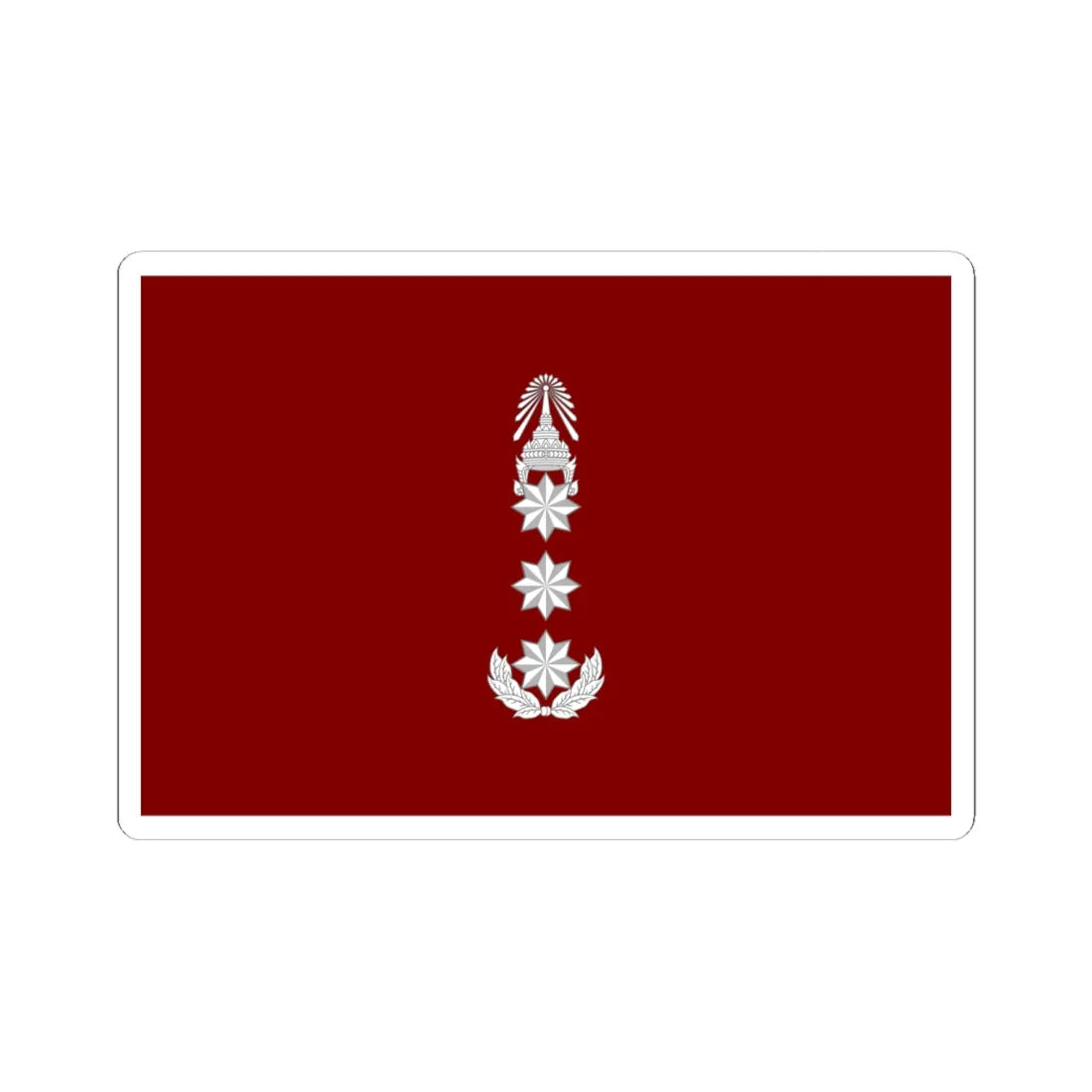 Flag Thai Police Lieutenant General (Thailand) STICKER Vinyl Kiss-Cut Decal 6 Inch White - The Sticker Space