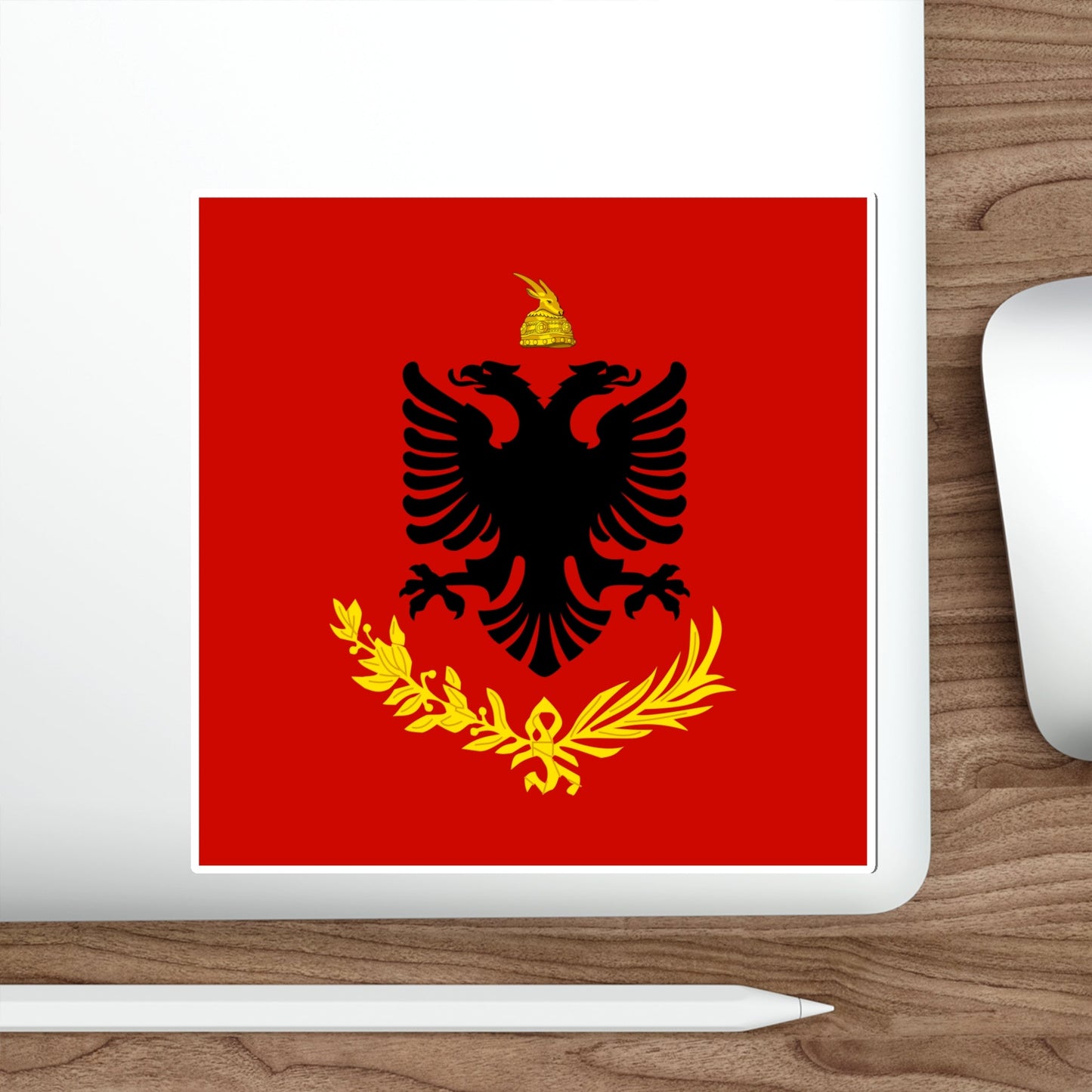 Flag variation of the Albanian Royal Army STICKER Vinyl Die-Cut Decal-The Sticker Space