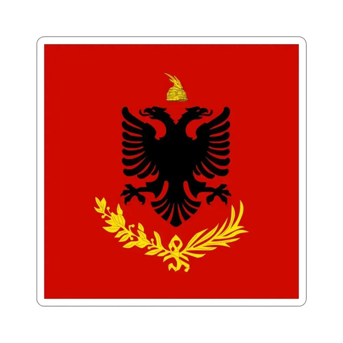 Flag variation of the Albanian Royal Army STICKER Vinyl Die-Cut Decal 3 Inch - The Sticker Space
