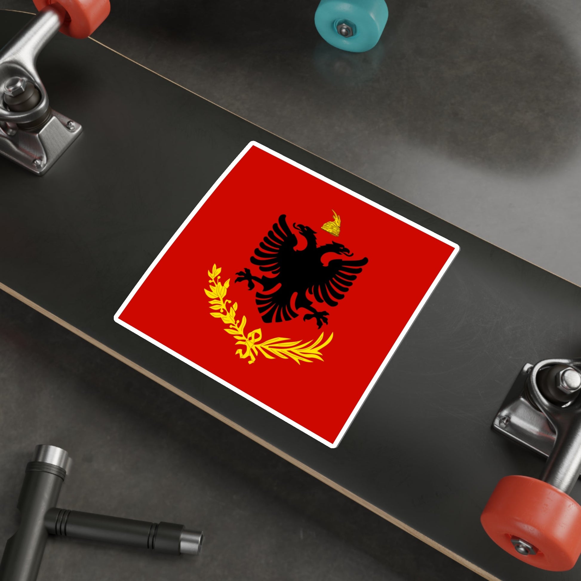 Flag variation of the Albanian Royal Army STICKER Vinyl Die-Cut Decal-The Sticker Space