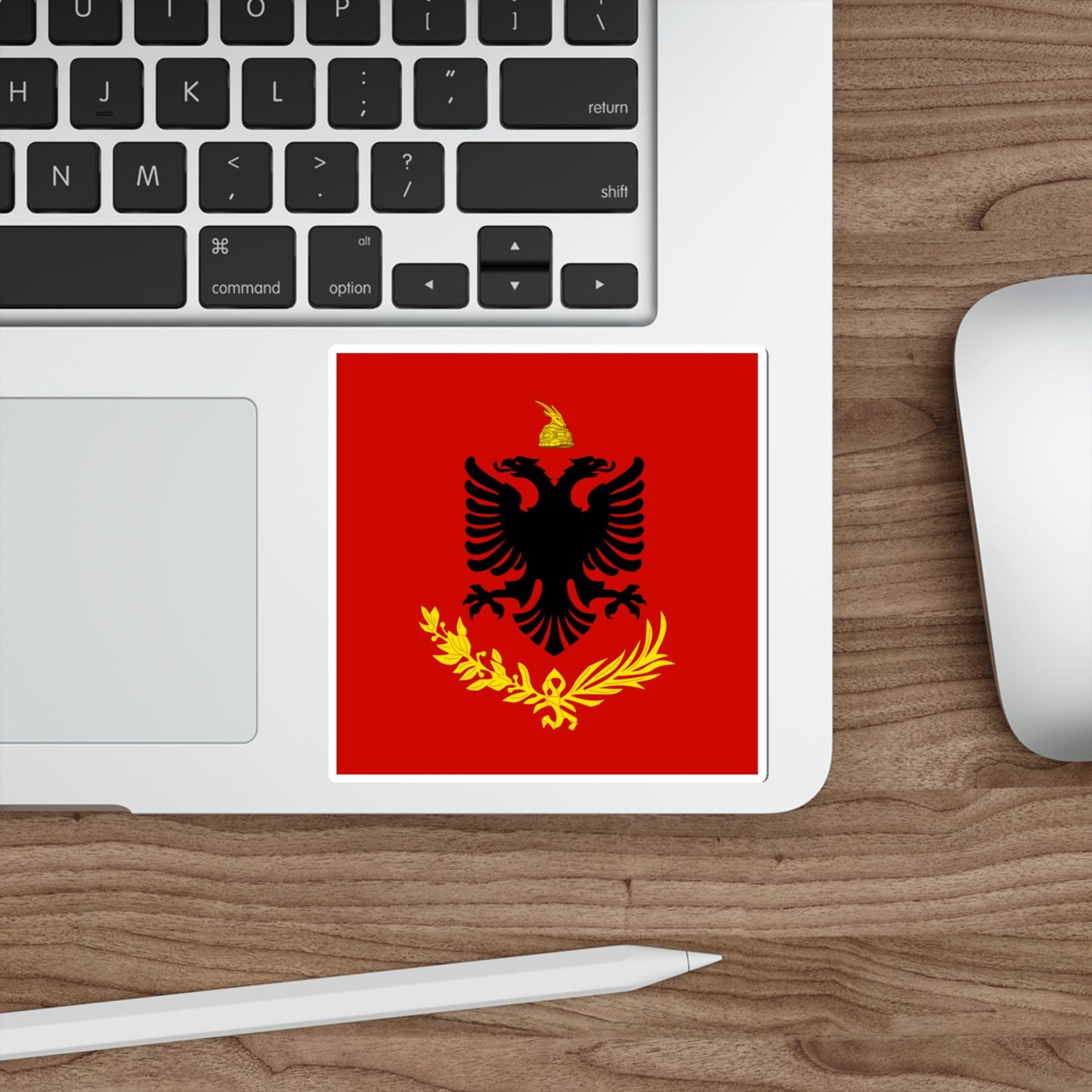 Flag variation of the Albanian Royal Army STICKER Vinyl Die-Cut Decal-The Sticker Space