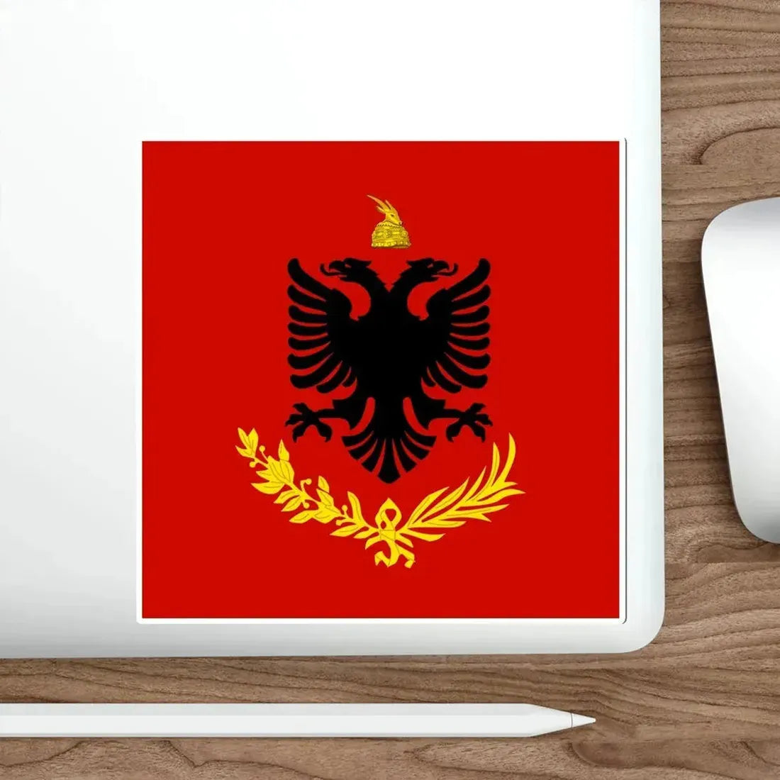 Flag variation of the Albanian Royal Army STICKER Vinyl Die-Cut Decal - The Sticker Space