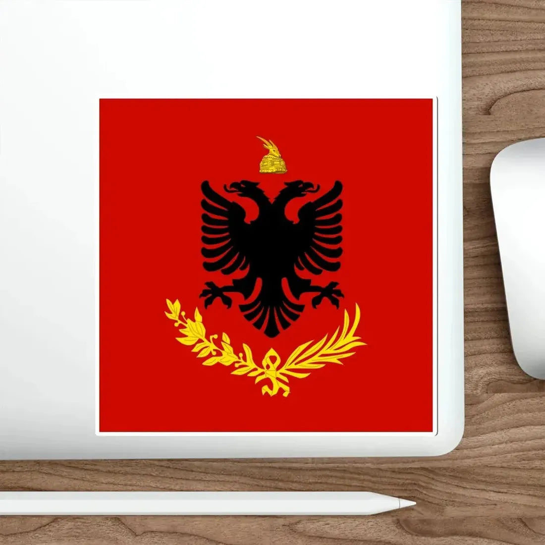 Flag variation of the Albanian Royal Army STICKER Vinyl Die-Cut Decal - The Sticker Space