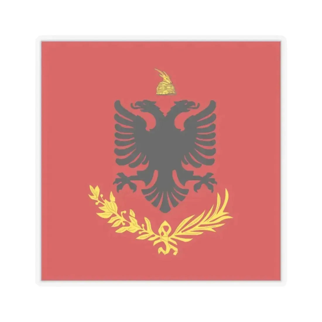 Flag variation of the Albanian Royal Army - STICKER Vinyl Kiss-Cut Decal 2 Inch Transparent - The Sticker Space