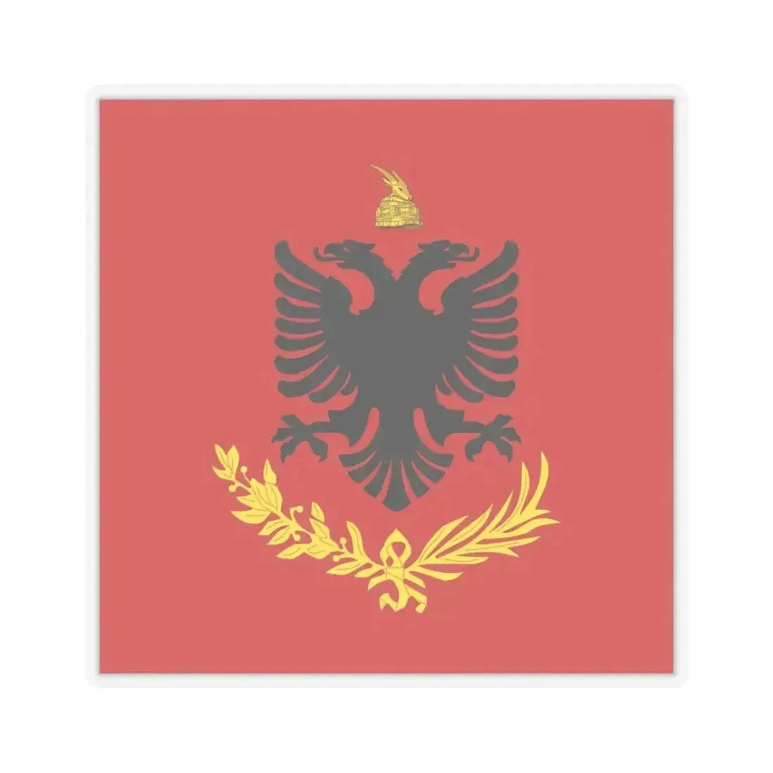Flag variation of the Albanian Royal Army - STICKER Vinyl Kiss-Cut Decal 3 Inch Transparent - The Sticker Space