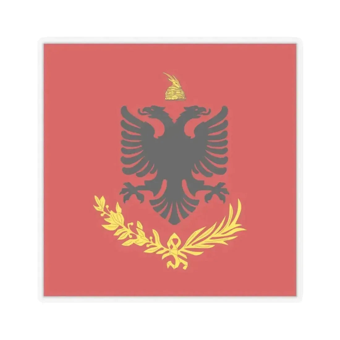 Flag variation of the Albanian Royal Army - STICKER Vinyl Kiss-Cut Decal 4 Inch Transparent - The Sticker Space