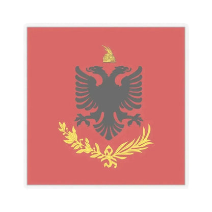 Flag variation of the Albanian Royal Army - STICKER Vinyl Kiss-Cut Decal 4 Inch Transparent - The Sticker Space