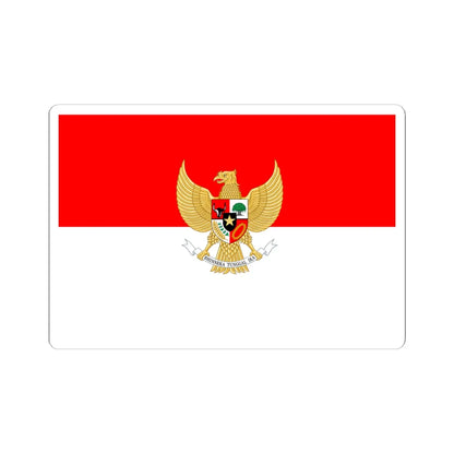 Flag with coat of arms of Indonesia (Indonesia) STICKER Vinyl Kiss-Cut Decal 6 Inch White - The Sticker Space