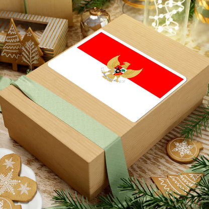 Flag with coat of arms of Indonesia (Indonesia) STICKER Vinyl Kiss-Cut Decal - The Sticker Space