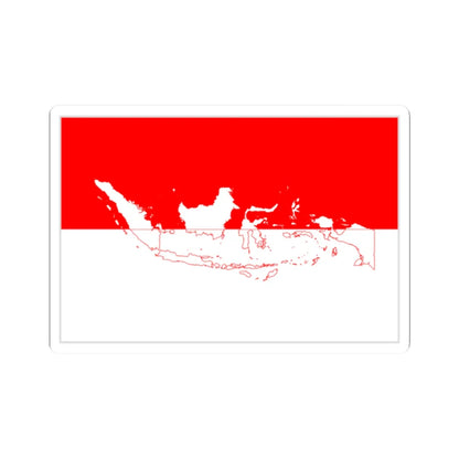 Flag with map of Indonesia (Indonesia) STICKER Vinyl Kiss-Cut Decal 2 Inch White - The Sticker Space