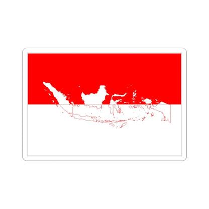 Flag with map of Indonesia (Indonesia) STICKER Vinyl Kiss-Cut Decal 6 Inch White - The Sticker Space