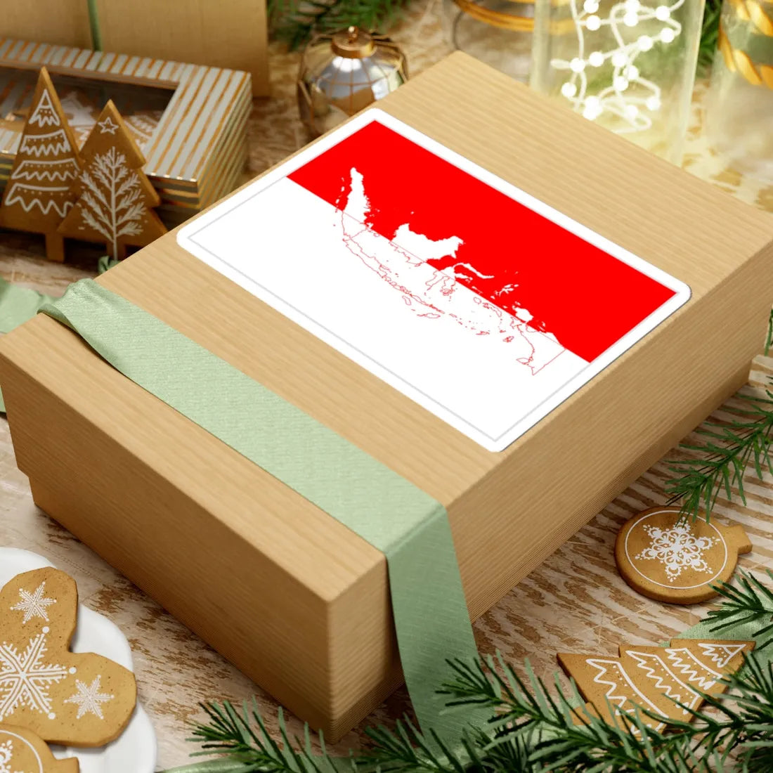 Flag with map of Indonesia (Indonesia) STICKER Vinyl Kiss-Cut Decal - The Sticker Space