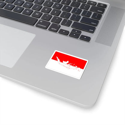 Flag with map of Indonesia (Indonesia) STICKER Vinyl Kiss-Cut Decal - The Sticker Space
