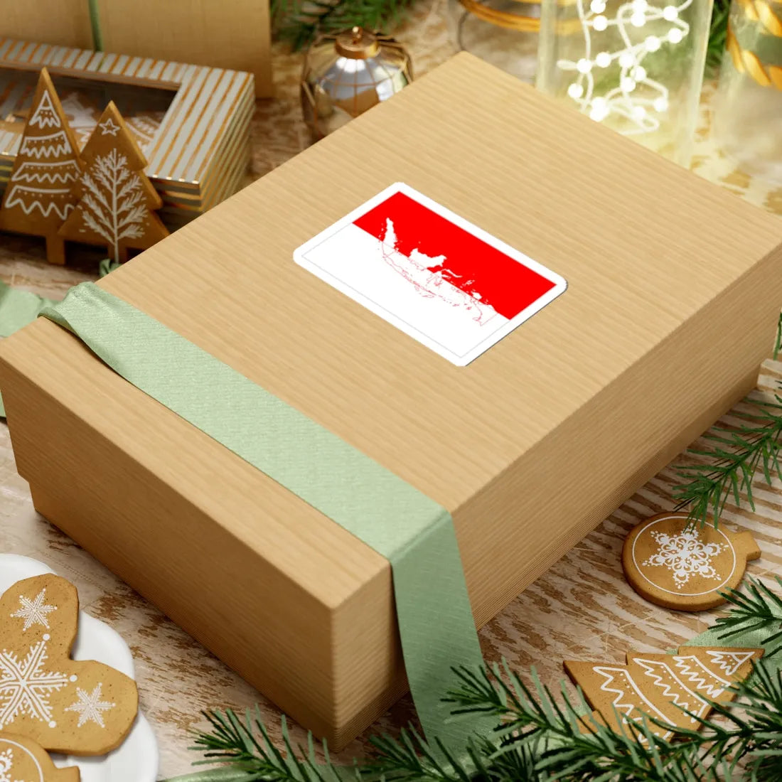 Flag with map of Indonesia (Indonesia) STICKER Vinyl Kiss-Cut Decal - The Sticker Space