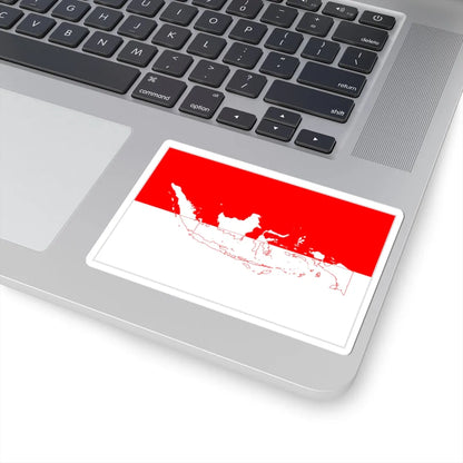Flag with map of Indonesia (Indonesia) STICKER Vinyl Kiss-Cut Decal - The Sticker Space