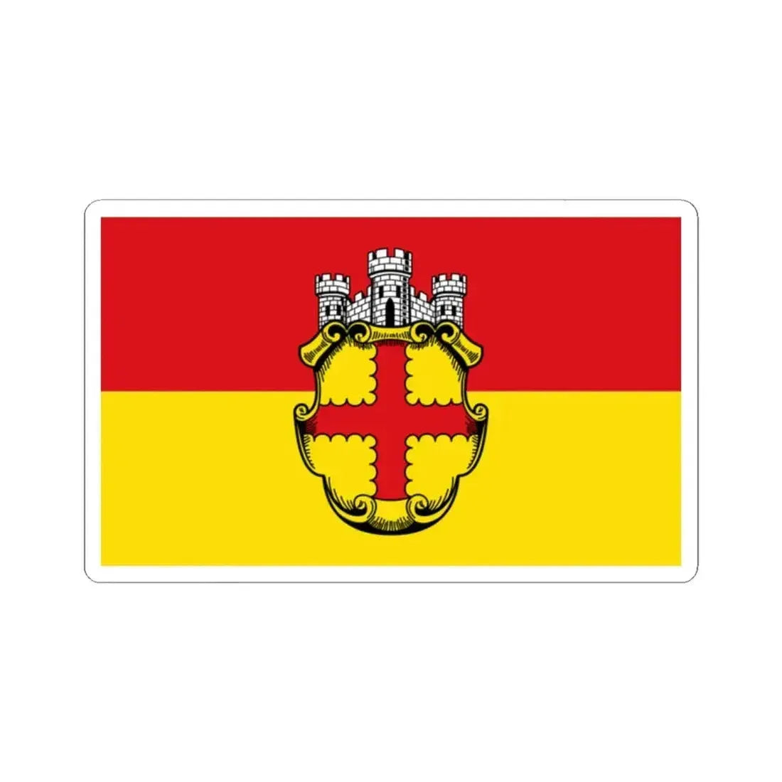 Flagge Eupen 2 (Belgium) STICKER Vinyl Kiss-Cut Decal 2 Inch White - The Sticker Space